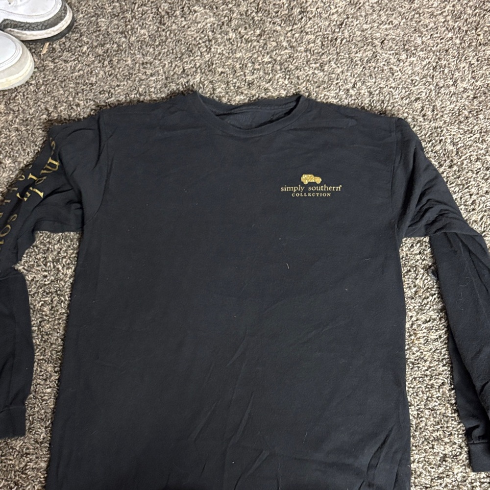 Simply Southern Black and Gold Long Sleeve Tee